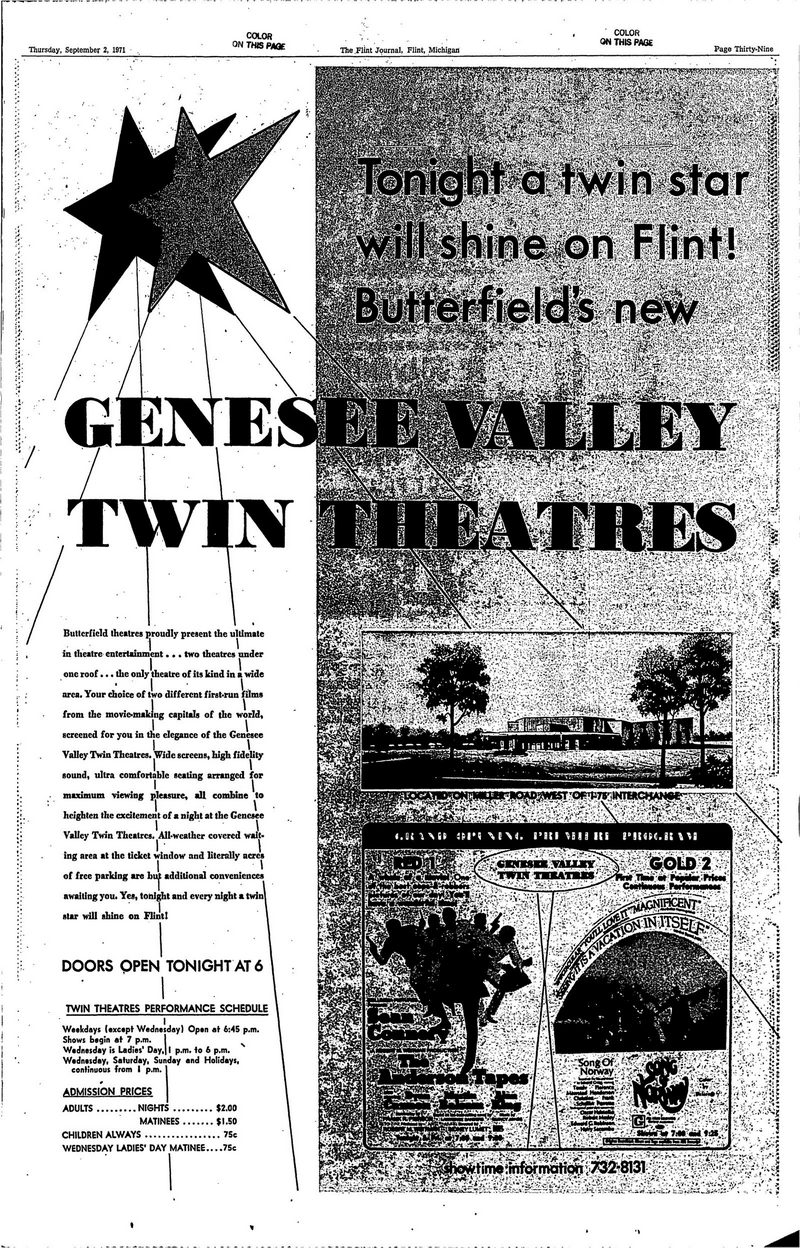 Genesee Valley Cinemas - Sept 1971 Full Page Ad (newer photo)